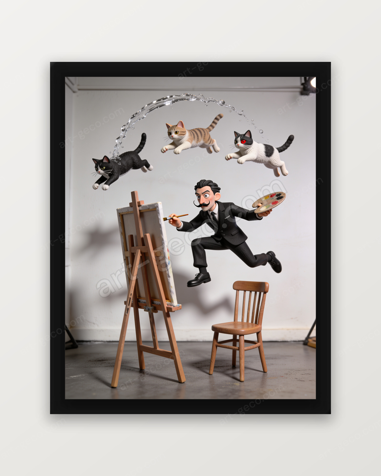 Chaos suspendu dans l'atelier