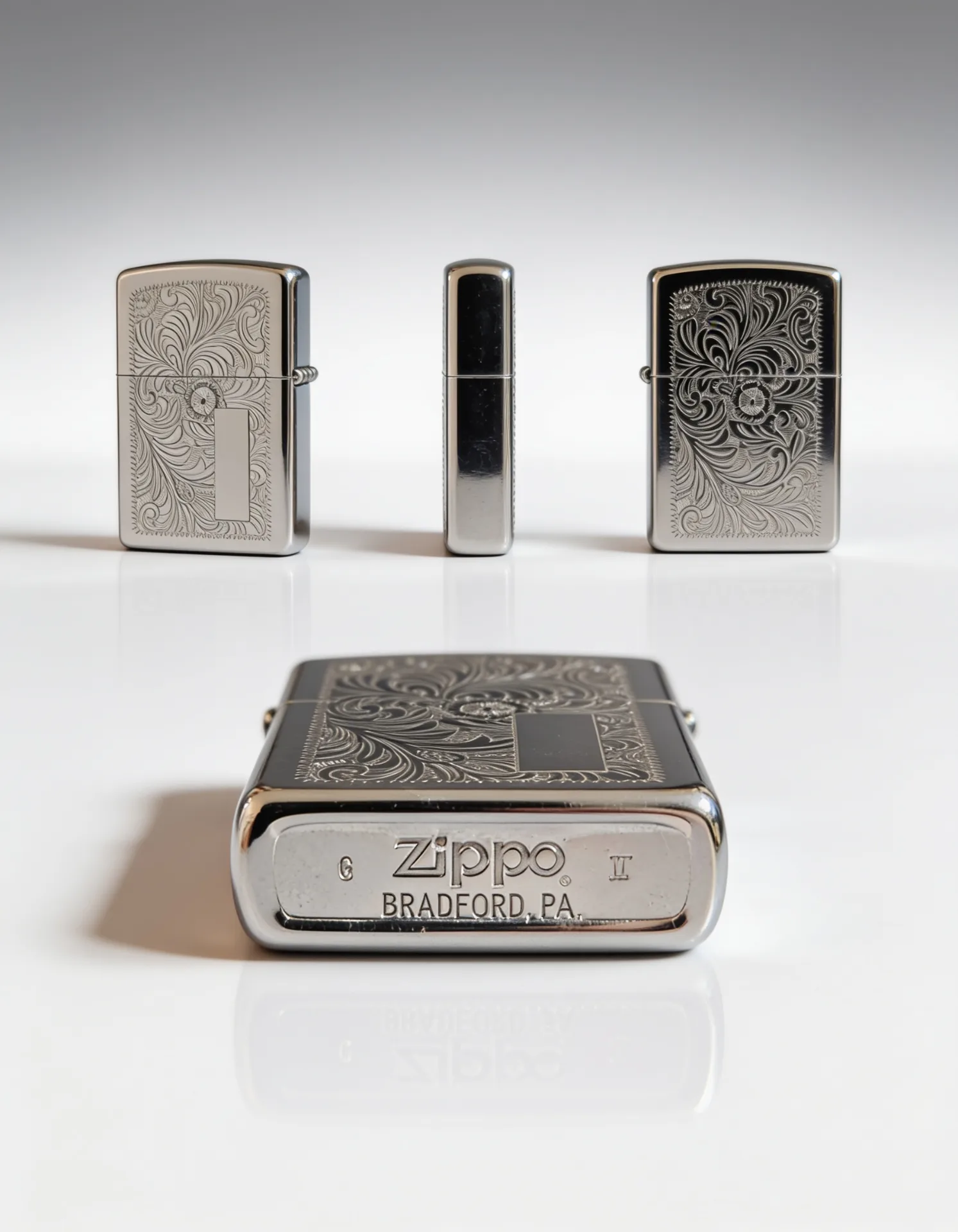 Briquet Zippo Venetian High Polish Chrome - Juillet 1993