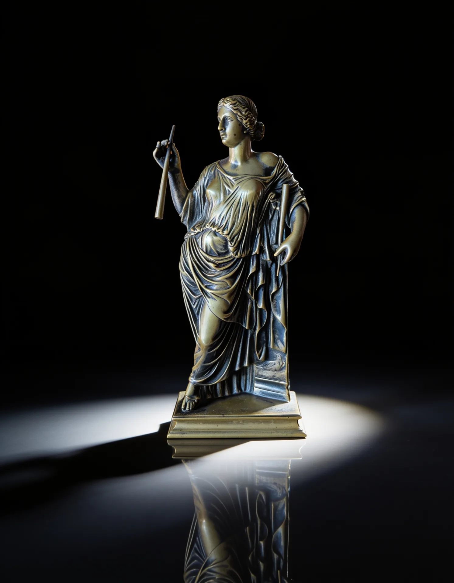 Euterpe, Muse de la Musique - Bronze par Edme Delesalle